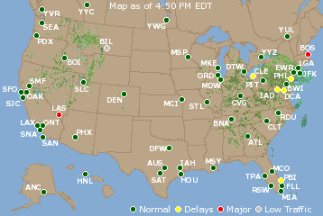 National Airport Delays Map