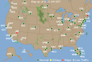 National Airport Delays Map