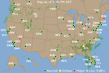 National Airport Delays Map