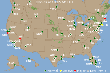 National Airport Delays Map