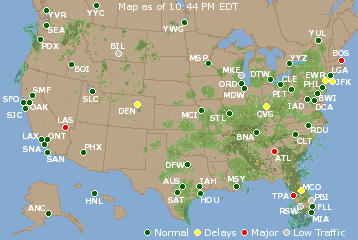 National Airport Delays Map
