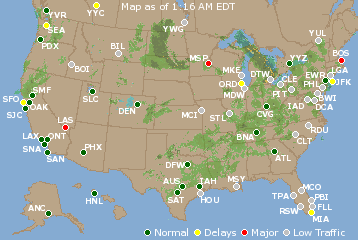 National Airport Delays Map