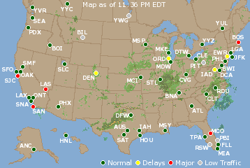 National Airport Delays Map