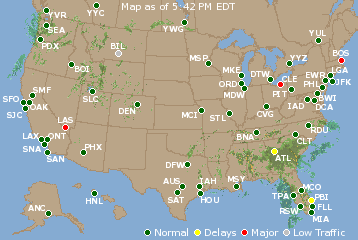 National Airport Delays Map