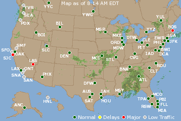 National Airport Delays Map