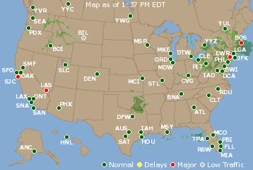 National Airport Delays Map