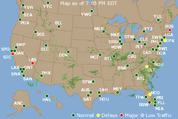 National Airport Delays Map