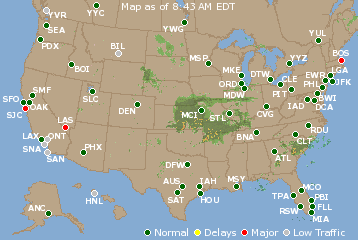 National Airport Delays Map