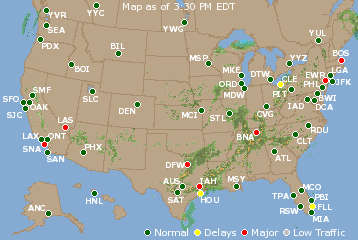 National Airport Delays Map