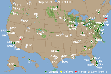 National Airport Delays Map
