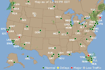 National Airport Delays Map