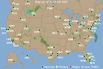 National Airport Delays Map