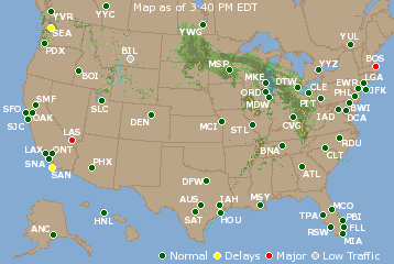 National Airport Delays Map