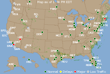 National Airport Delays Map