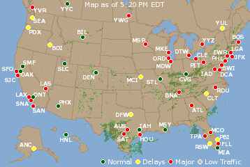 National Airport Delays Map
