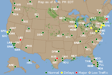 National Airport Delays Map
