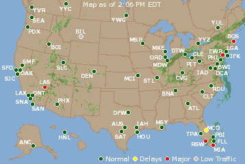 National Airport Delays Map