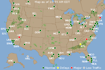 National Airport Delays Map