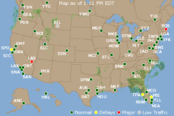 National Airport Delays Map