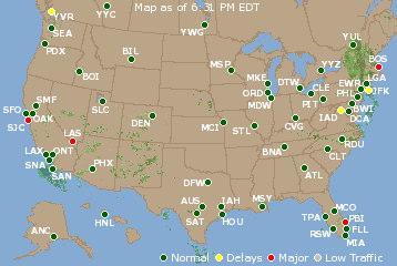 National Airport Delays Map
