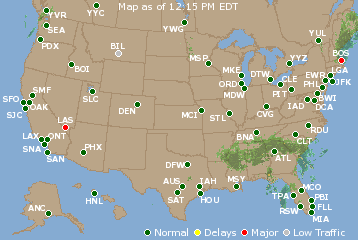 National Airport Delays Map