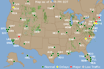 National Airport Delays Map