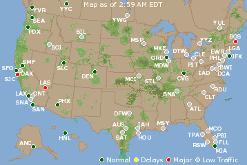 National Airport Delays Map