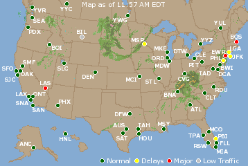 National Airport Delays Map