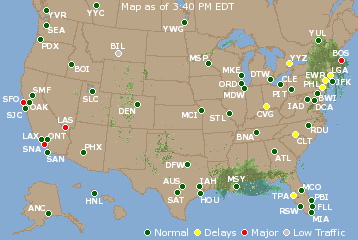 National Airport Delays Map
