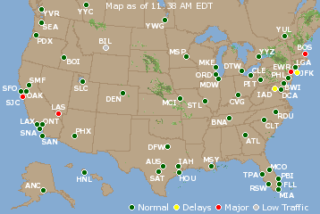 National Airport Delays Map