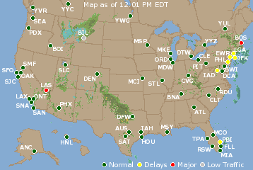 National Airport Delays Map