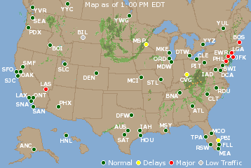 National Airport Delays Map