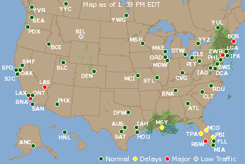 National Airport Delays Map
