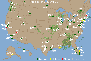 National Airport Delays Map