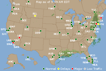 National Airport Delays Map