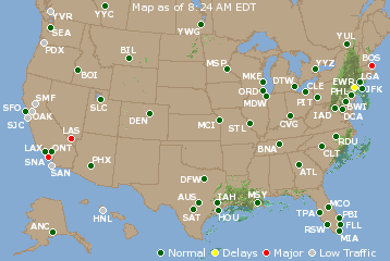 National Airport Delays Map