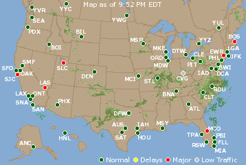 National Airport Delays Map