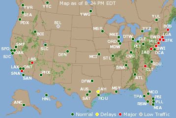 National Airport Delays Map