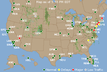 National Airport Delays Map