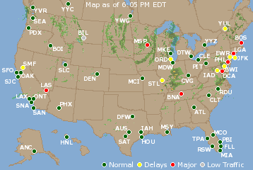National Airport Delays Map
