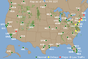 National Airport Delays Map