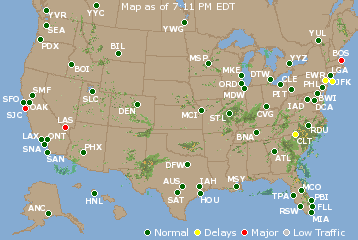 National Airport Delays Map