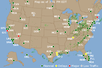 National Airport Delays Map