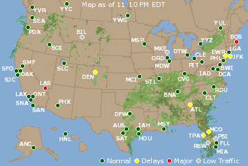 National Airport Delays Map