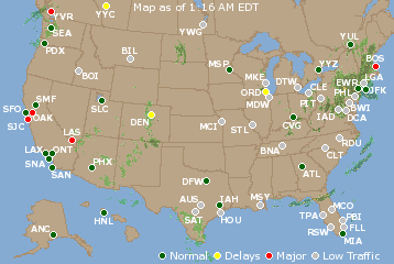 National Airport Delays Map