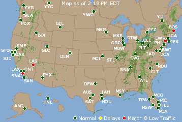 National Airport Delays Map