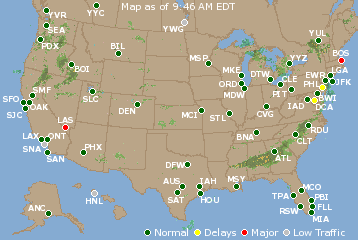 National Airport Delays Map