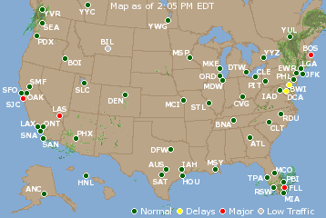 National Airport Delays Map