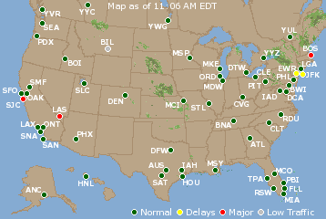 National Airport Delays Map