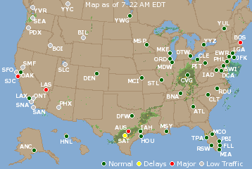 National Airport Delays Map